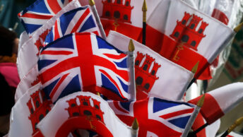 Bandeiras do Reino Unido e de Gibraltar